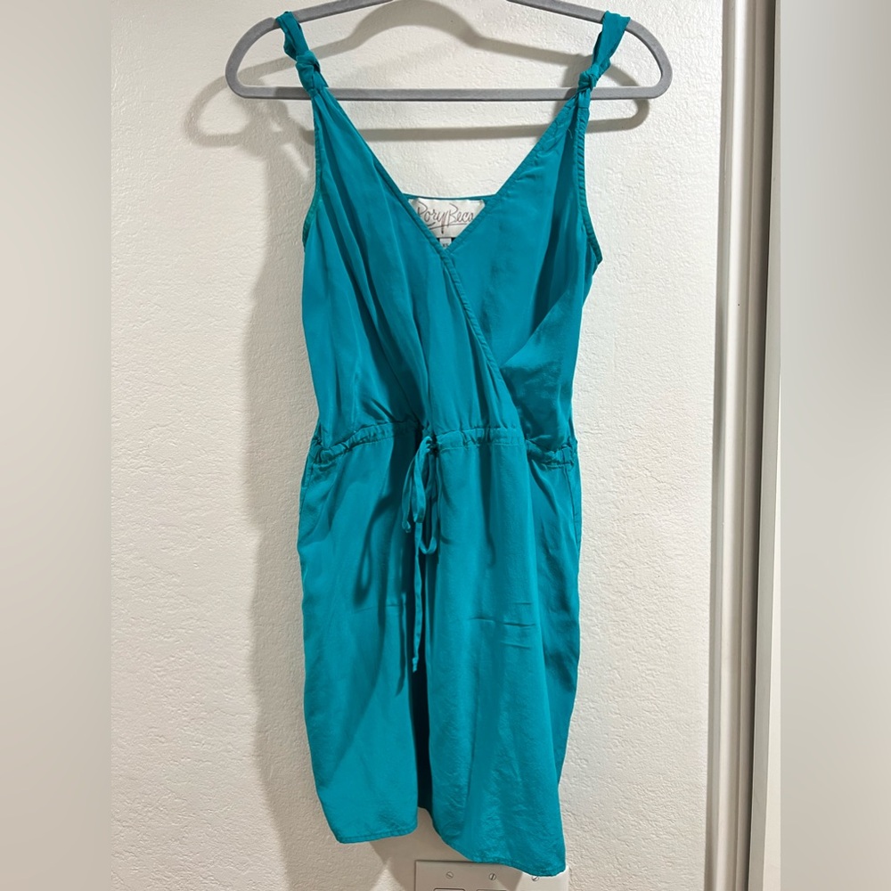 Turquoise silk summer dress
